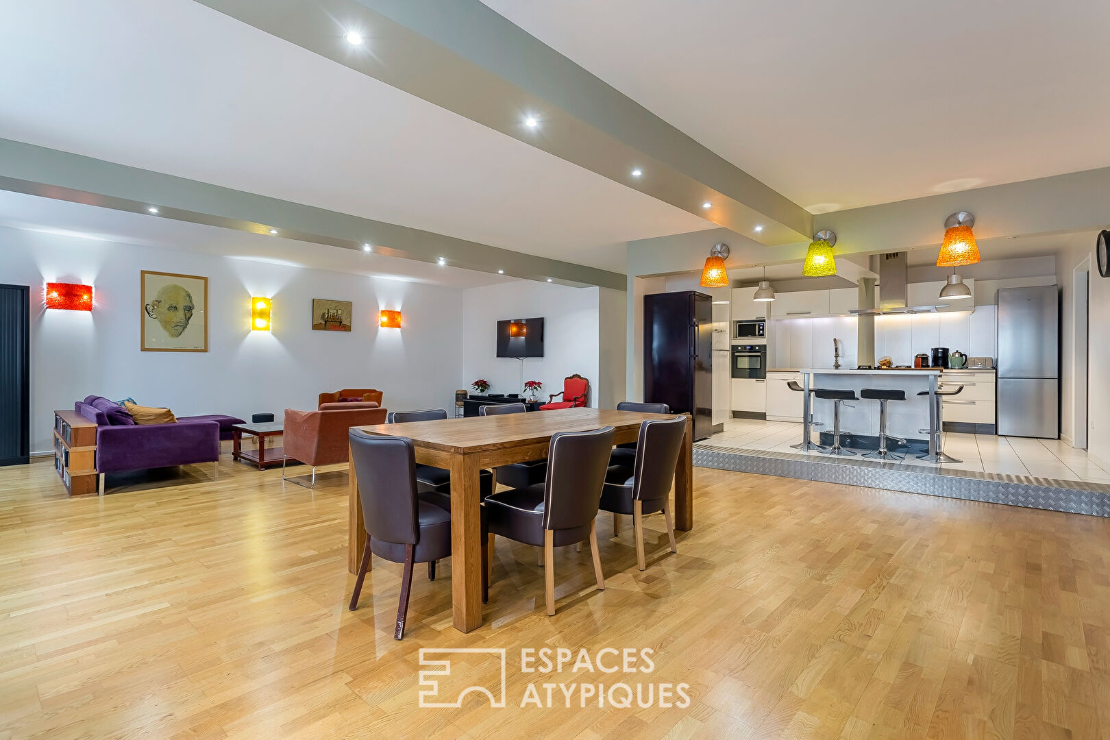 Grand appartement familial avec terrasse et parking, secteur quai de  Saône. (Double destination )