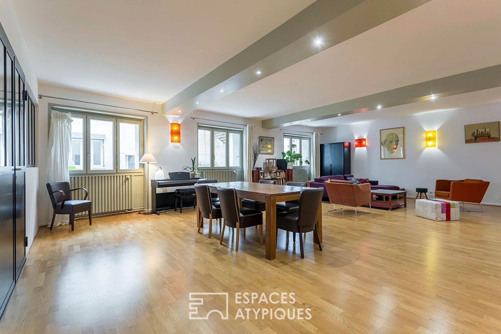 Grand appartement familial avec terrasse et parking, secteur quai de  Saône. (Double destination )