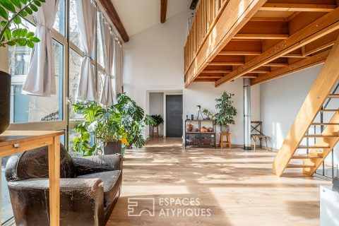 Old renovated farmhouse with interior courtyard