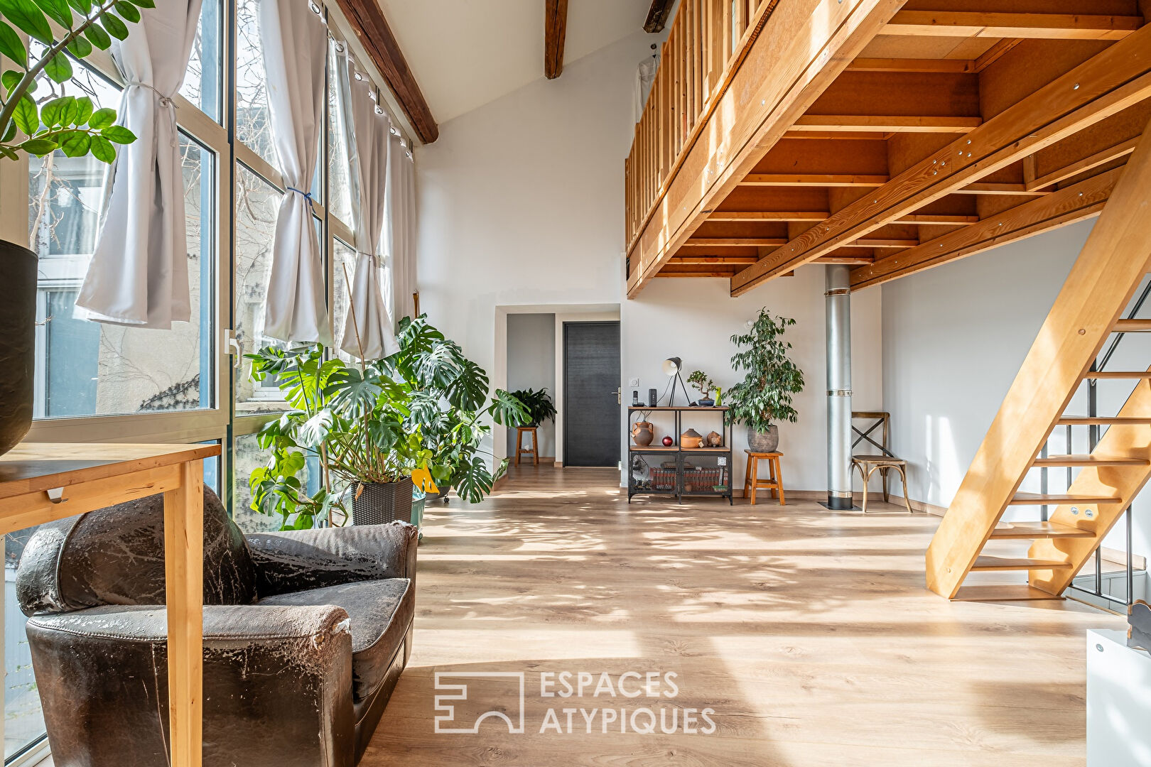 Old renovated farmhouse with interior courtyard