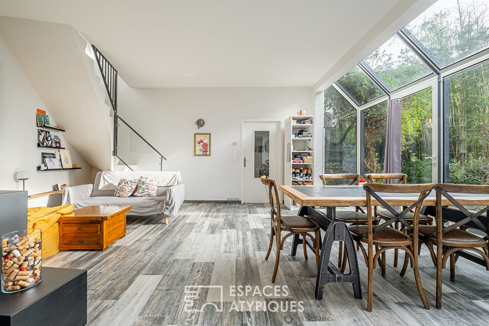 Old renovated farmhouse with interior courtyard