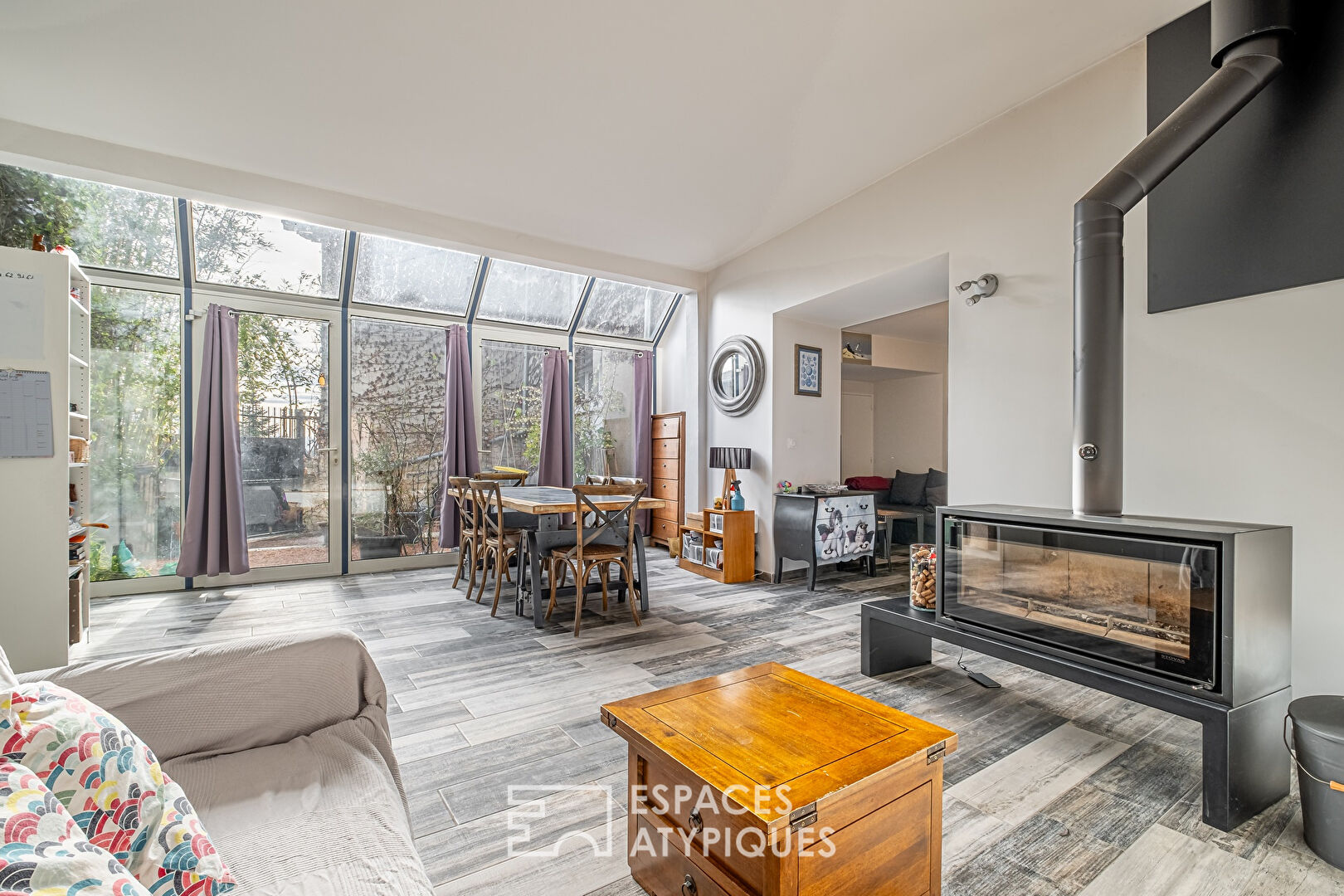 Old renovated farmhouse with interior courtyard