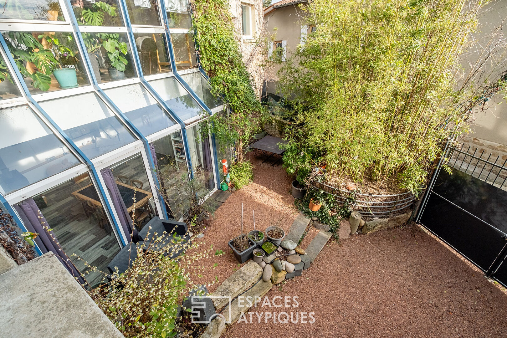 Old renovated farmhouse with interior courtyard