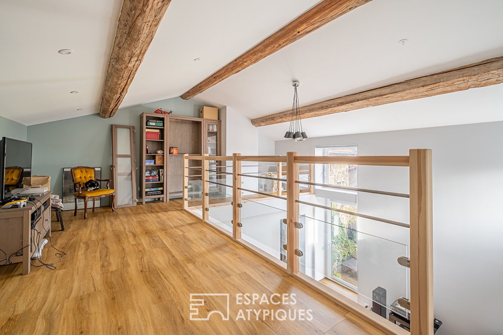 Old renovated farmhouse with interior courtyard