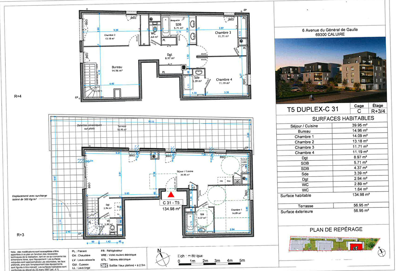 Duplex contemporain en dernier étage avec terrasse