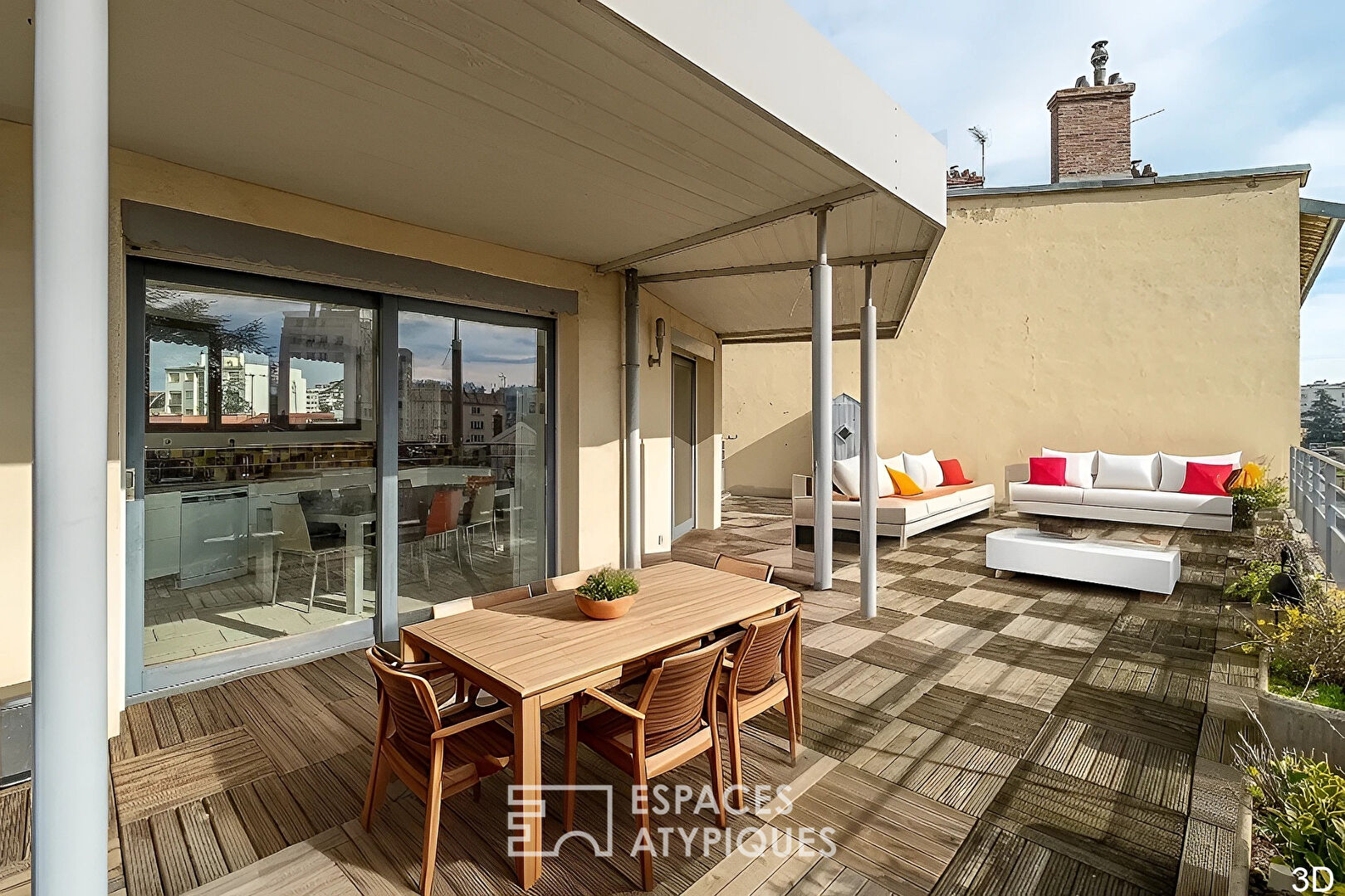 Duplex en dernier étage avec terrasse quartier Montchat