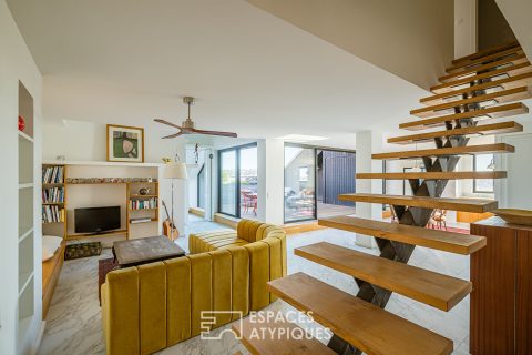 Attique en duplex avec terrasse et garage à la Bastide