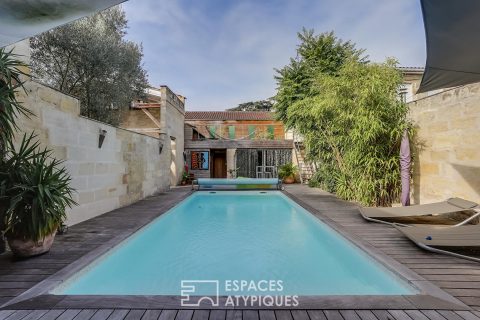 Maison loft avec garage, piscine et jardin