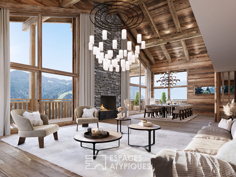 Chalet haut de gamme avec vue panoramique sur les massifs - maison de luxe