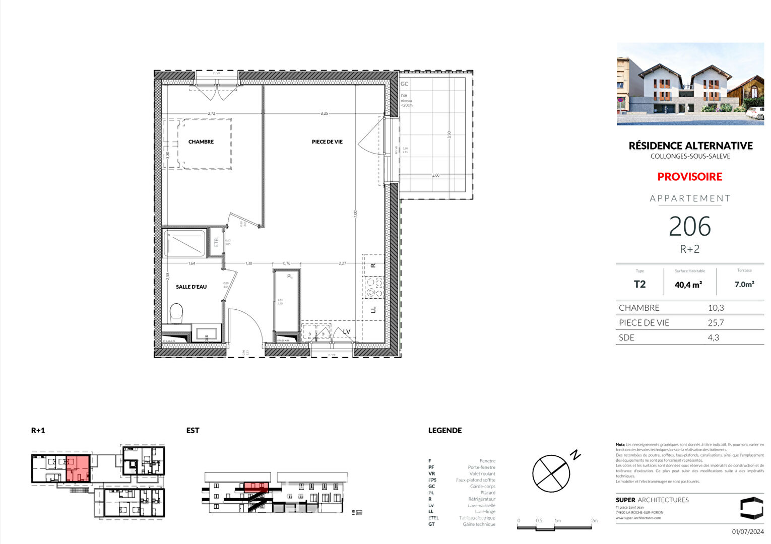 Appartement terrasse avec services