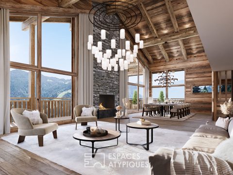 High-end chalet with panoramic view of the mountains