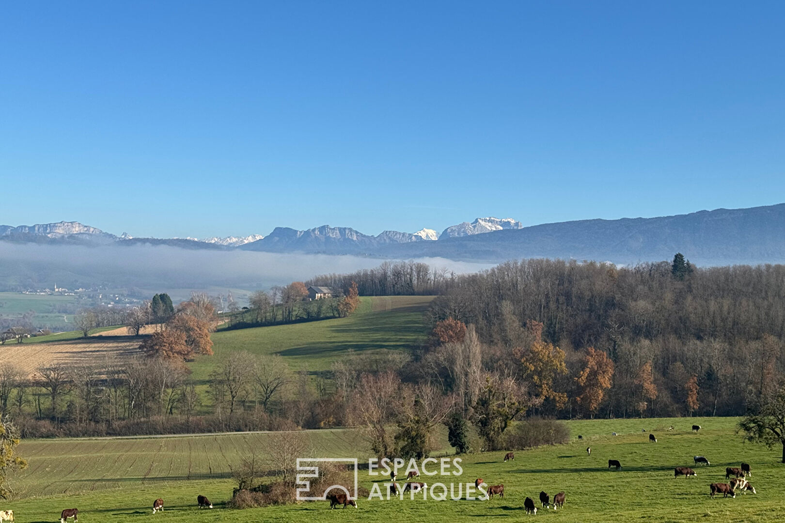 Maison contemporaine avec vue dégagée et piscine