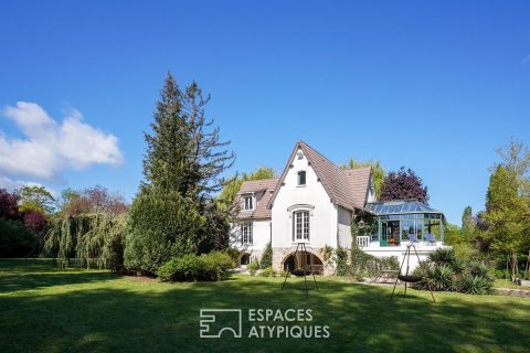 Maison avec parc arboré et ponton sur une île privée