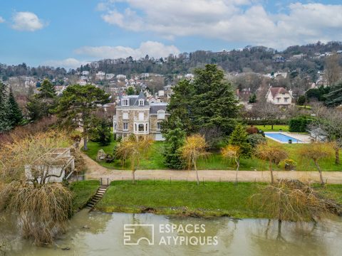 Propriété de charme avec piscine et tennis sur l’île de Villennes sur Seine