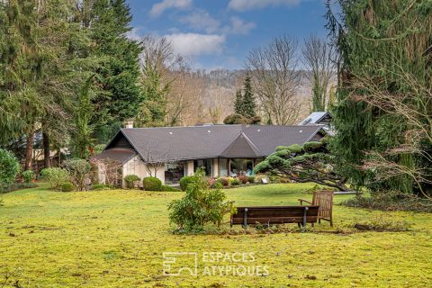 Sublime Maison d’architecte de plain-pied dans un parc luxuriant au coeur de la vallée de Chevreuse,