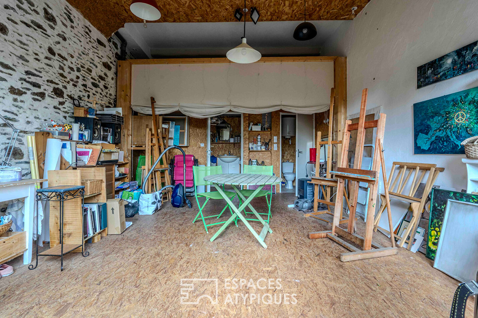 Maison de ville en triplex et son atelier avec sa vue sur le château de Pornic