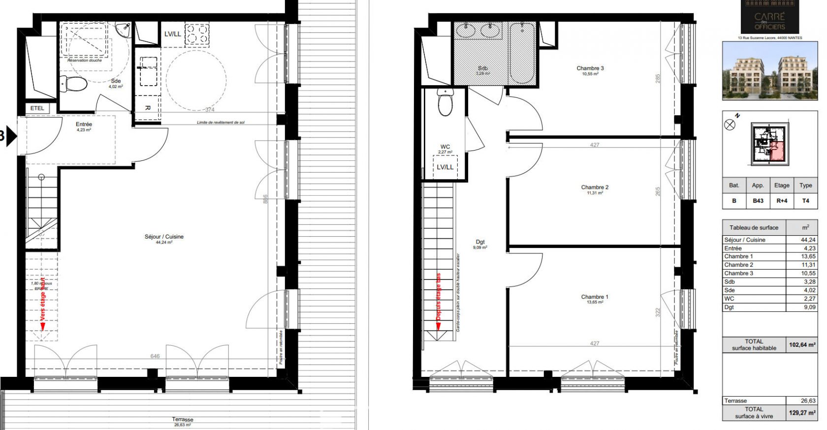 Beau duplex avec vue quartier Saint Donatien