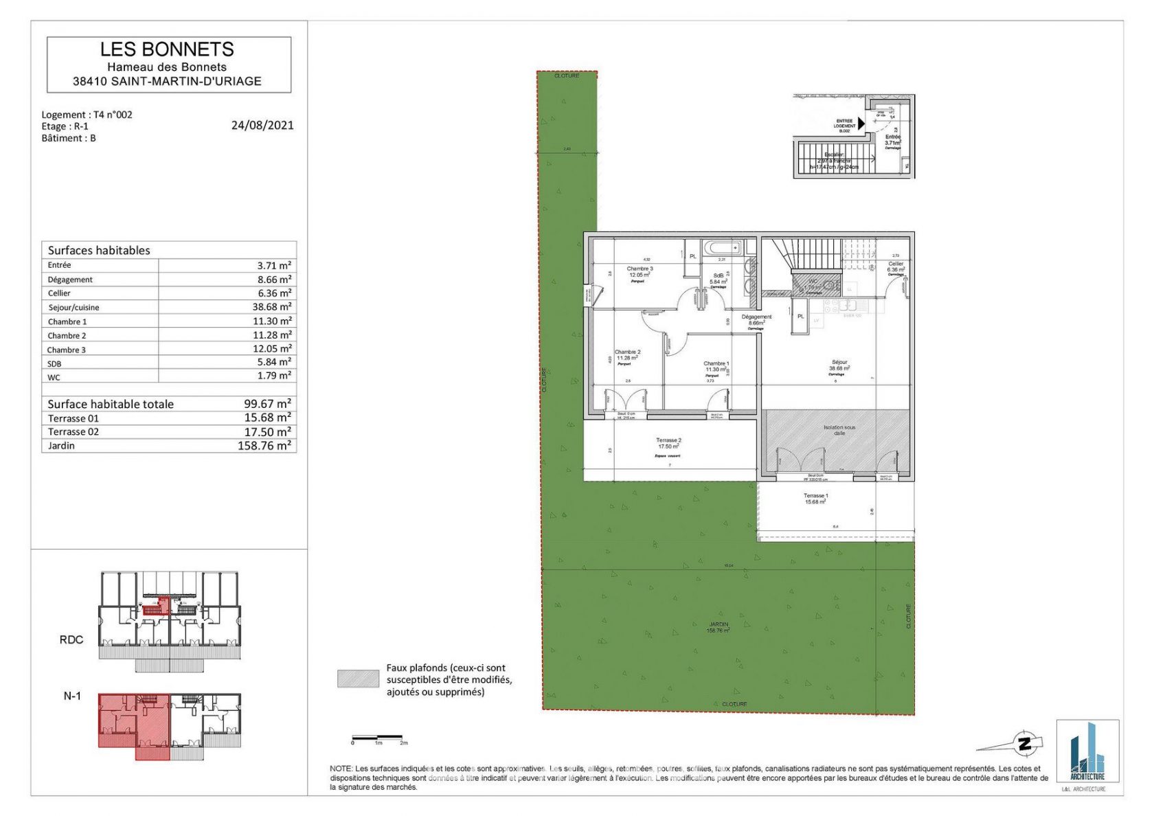 Appartement contemporain neuf en rez-de-jardin