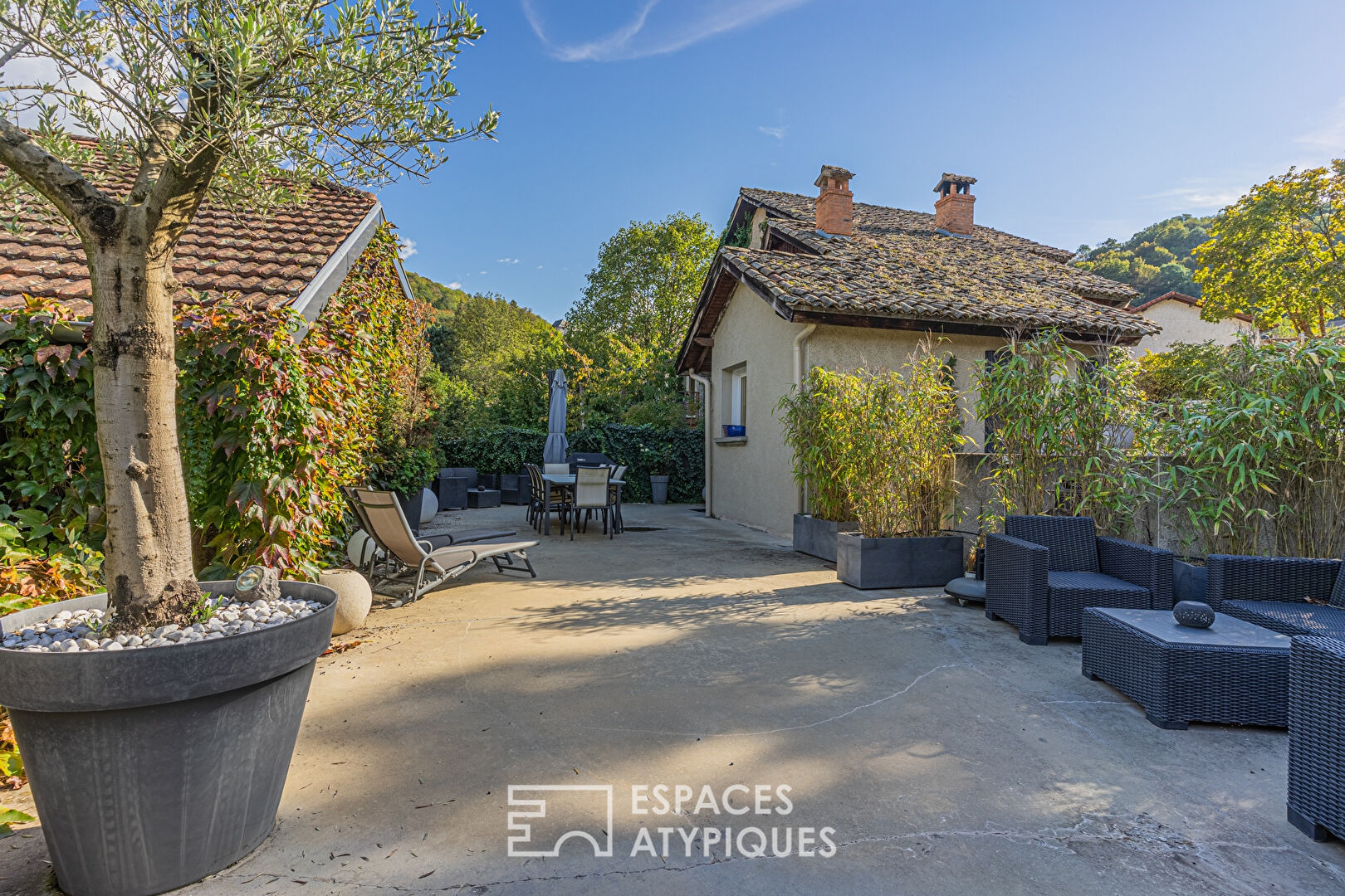 Village house with exposed stone