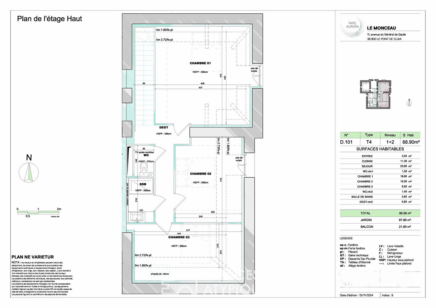 Duplex dans une maison bourgeoise avec terrasse et jardin privatif