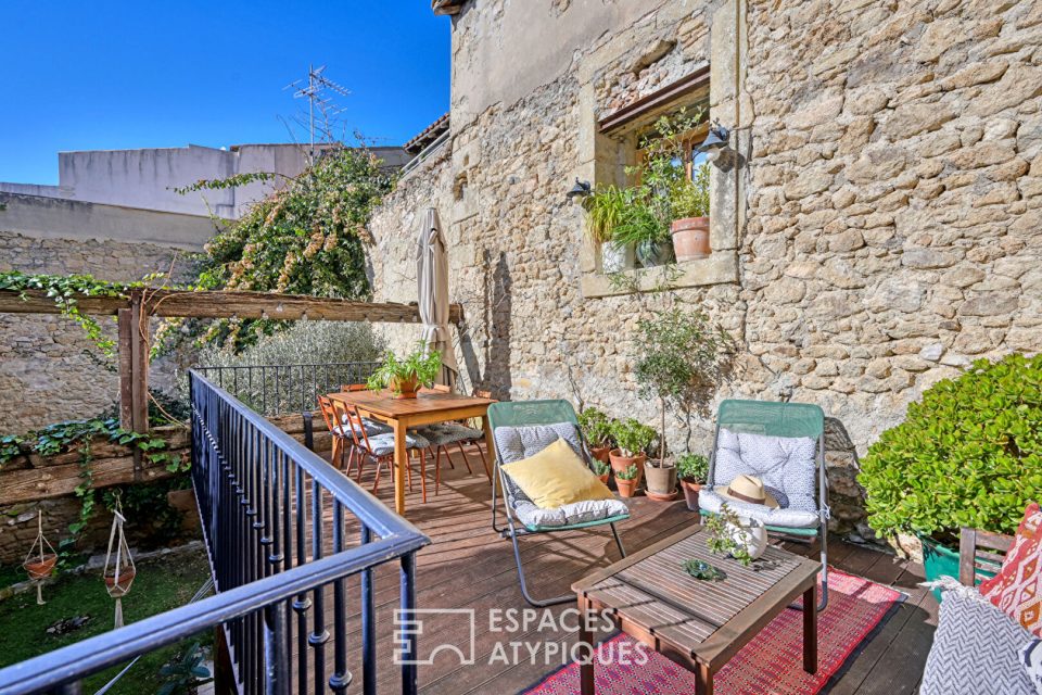 Maison Vigneronne avec jardin et terrasse suspendue