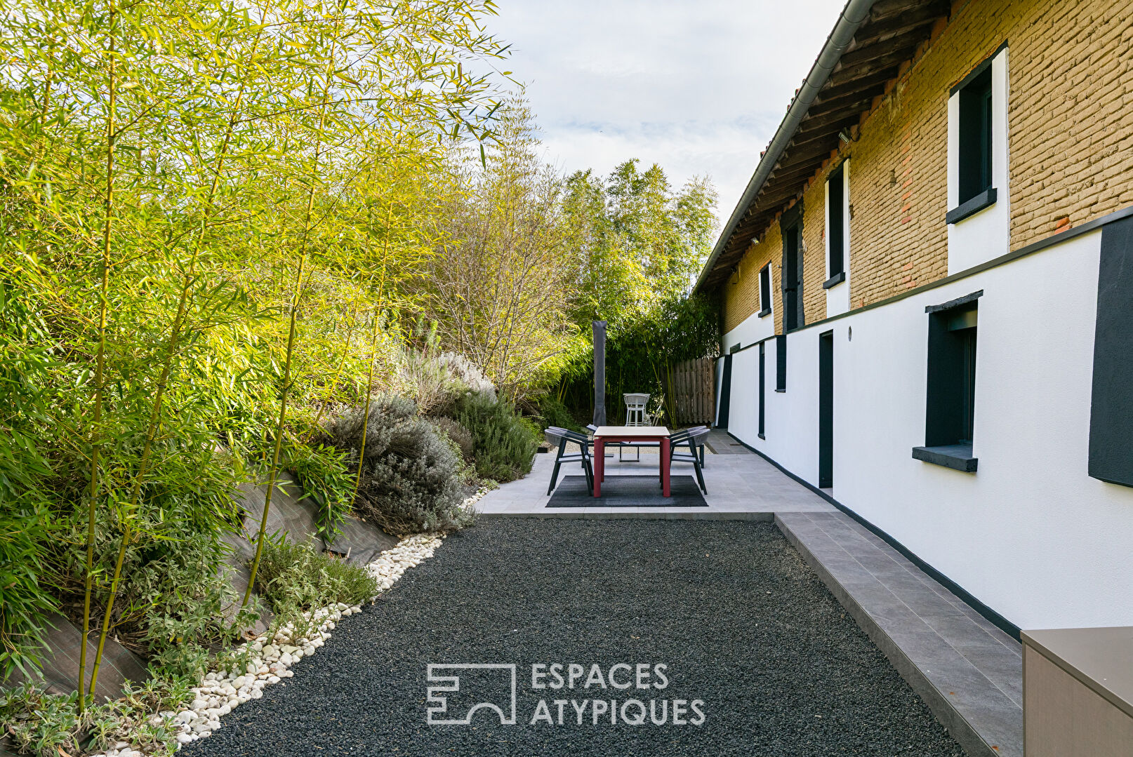 Old farmhouse renovated in a contemporary style with swimming pool