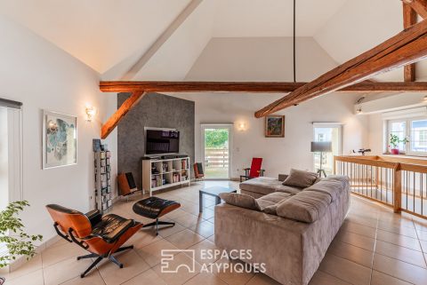 Loft with terraces and garden