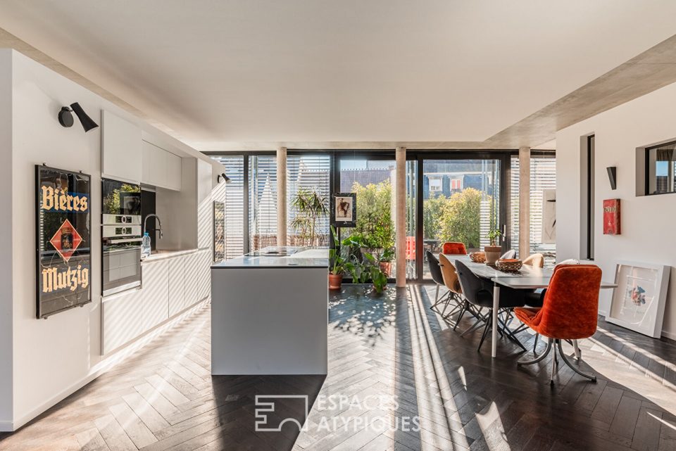 Appartement d'architecte et sa terrasse en coeur de ville