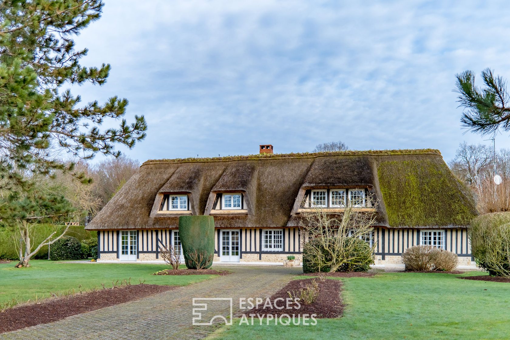 Luxury thatched cottage in its park