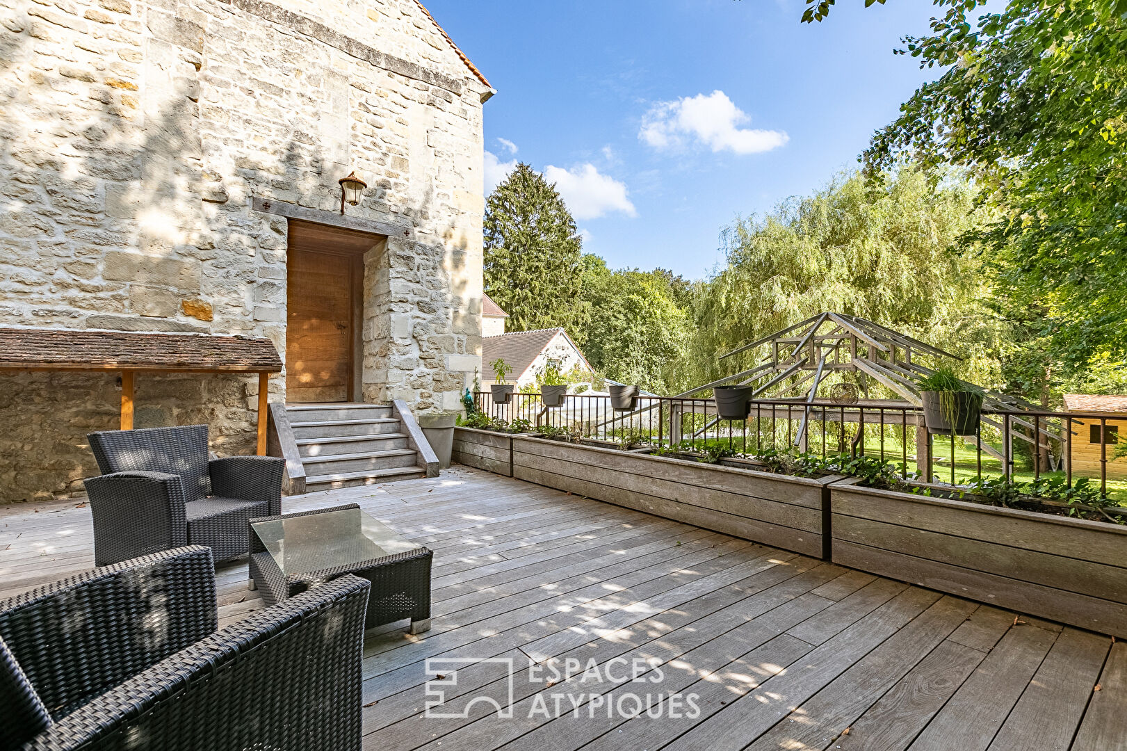 11th century abbey and its renovated outbuilding near Chantilly and Senlis