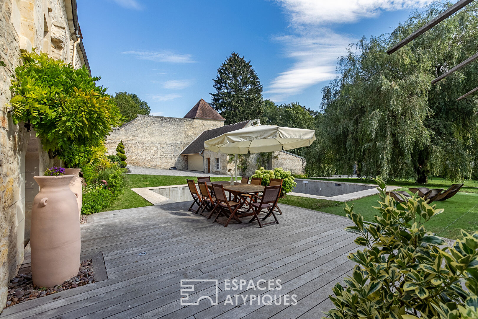 11th century abbey and its renovated outbuilding near Chantilly and Senlis