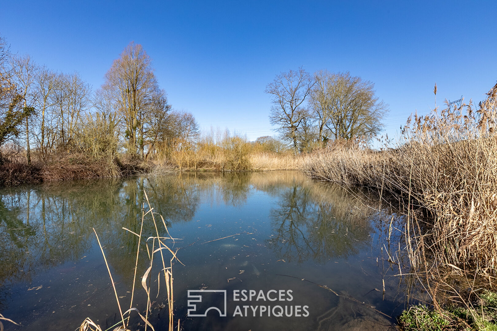 Maison contemporaine en ossature bois, au coeur d’un écrin de nature avec étang privatif