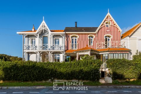 Seaside houses on stilts facing the sea