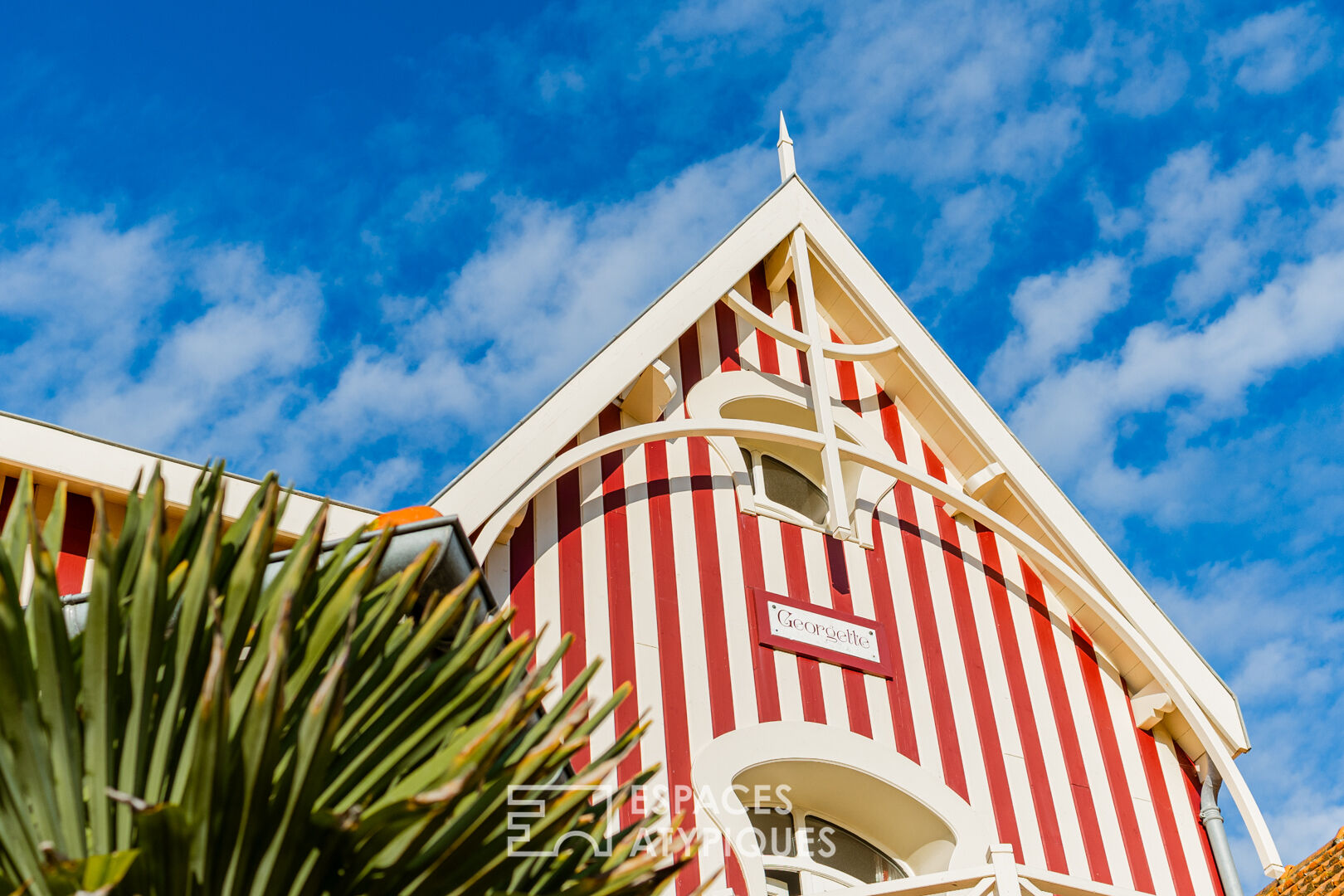 Seaside houses on stilts facing the sea