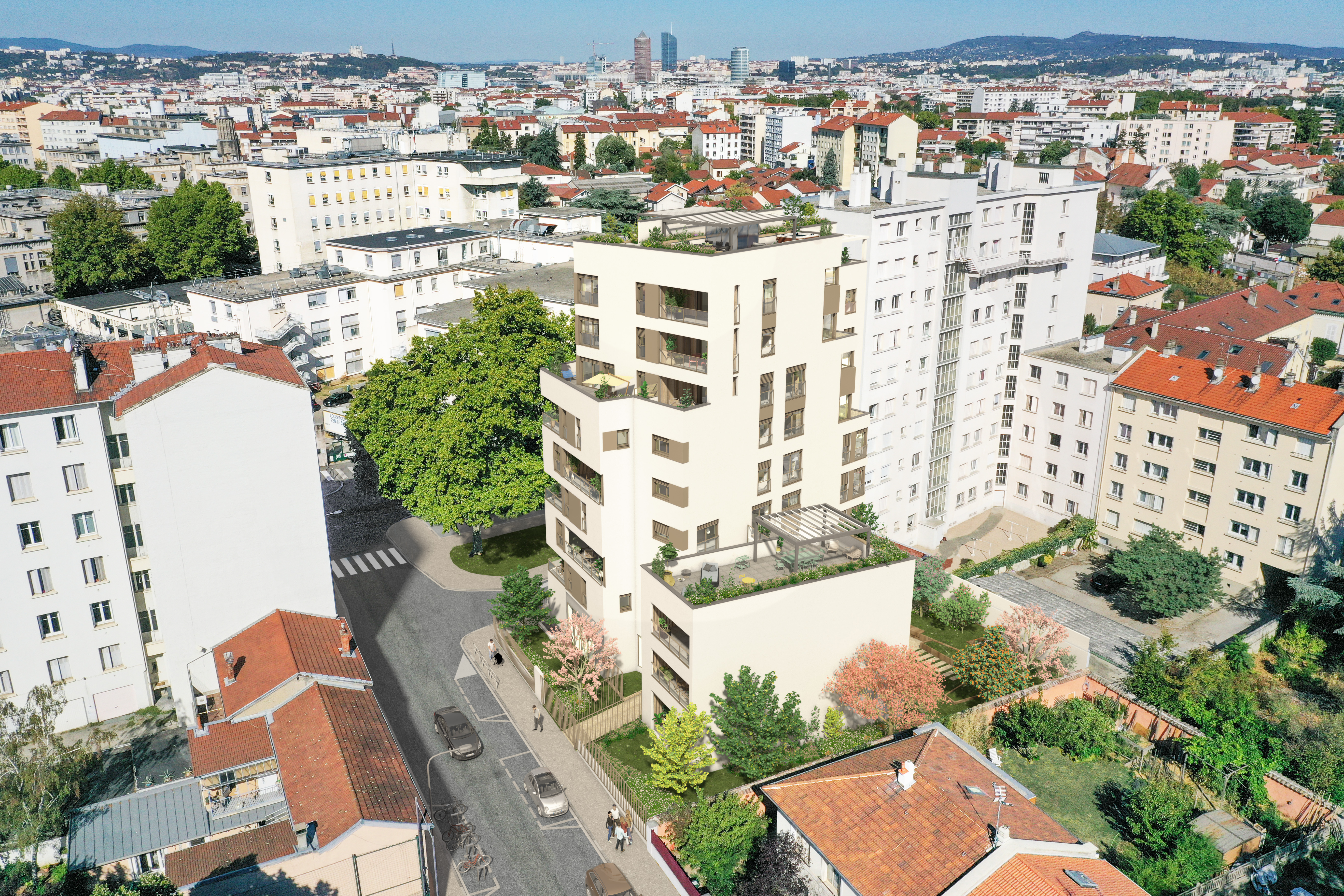 Dernier étage terrasse en triplex coeur Monchat