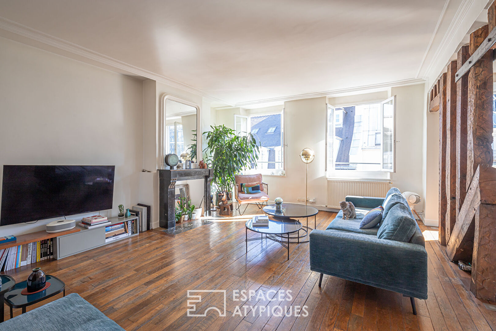 Crossing apartment with Beaubourg view