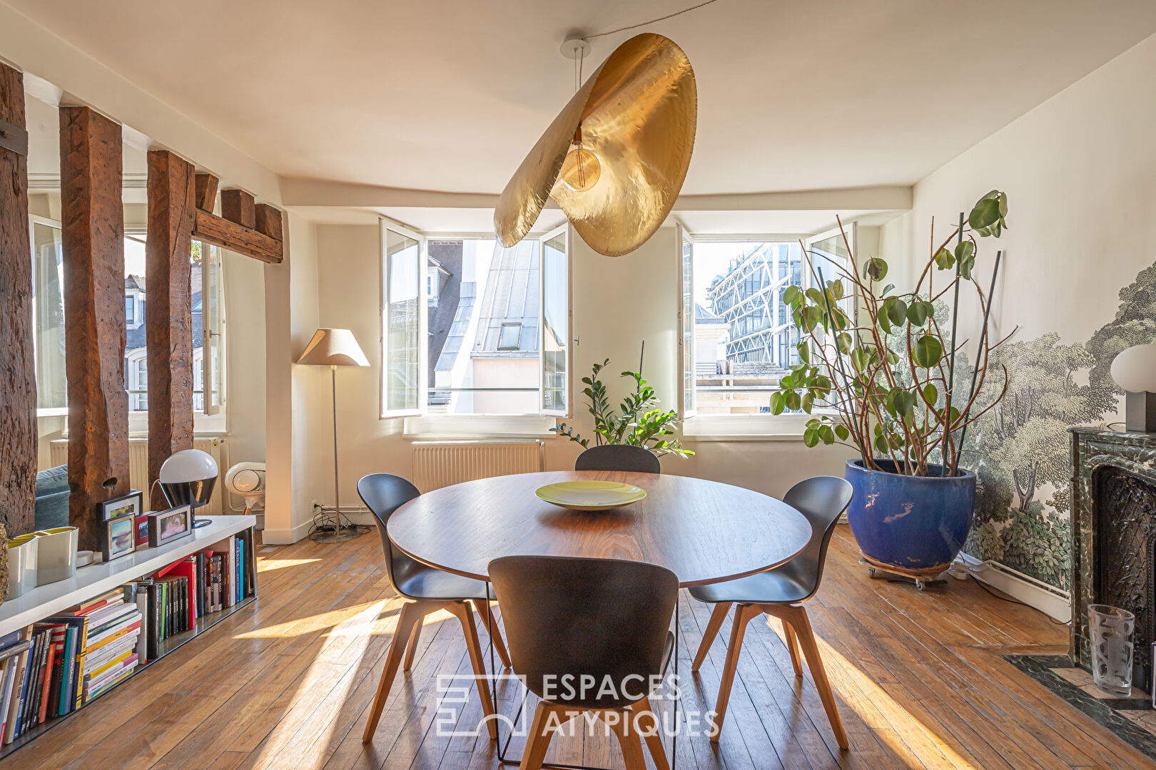 Crossing apartment with Beaubourg view