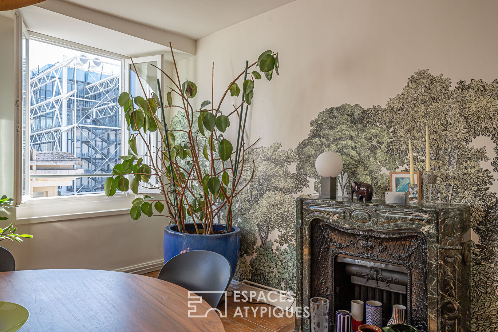 Crossing apartment with Beaubourg view