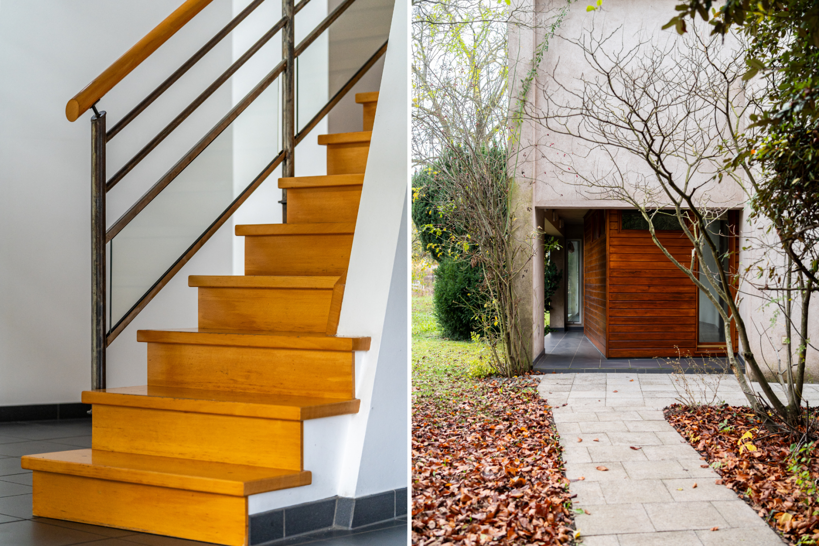 Brutalist-style architect-designed house with garden