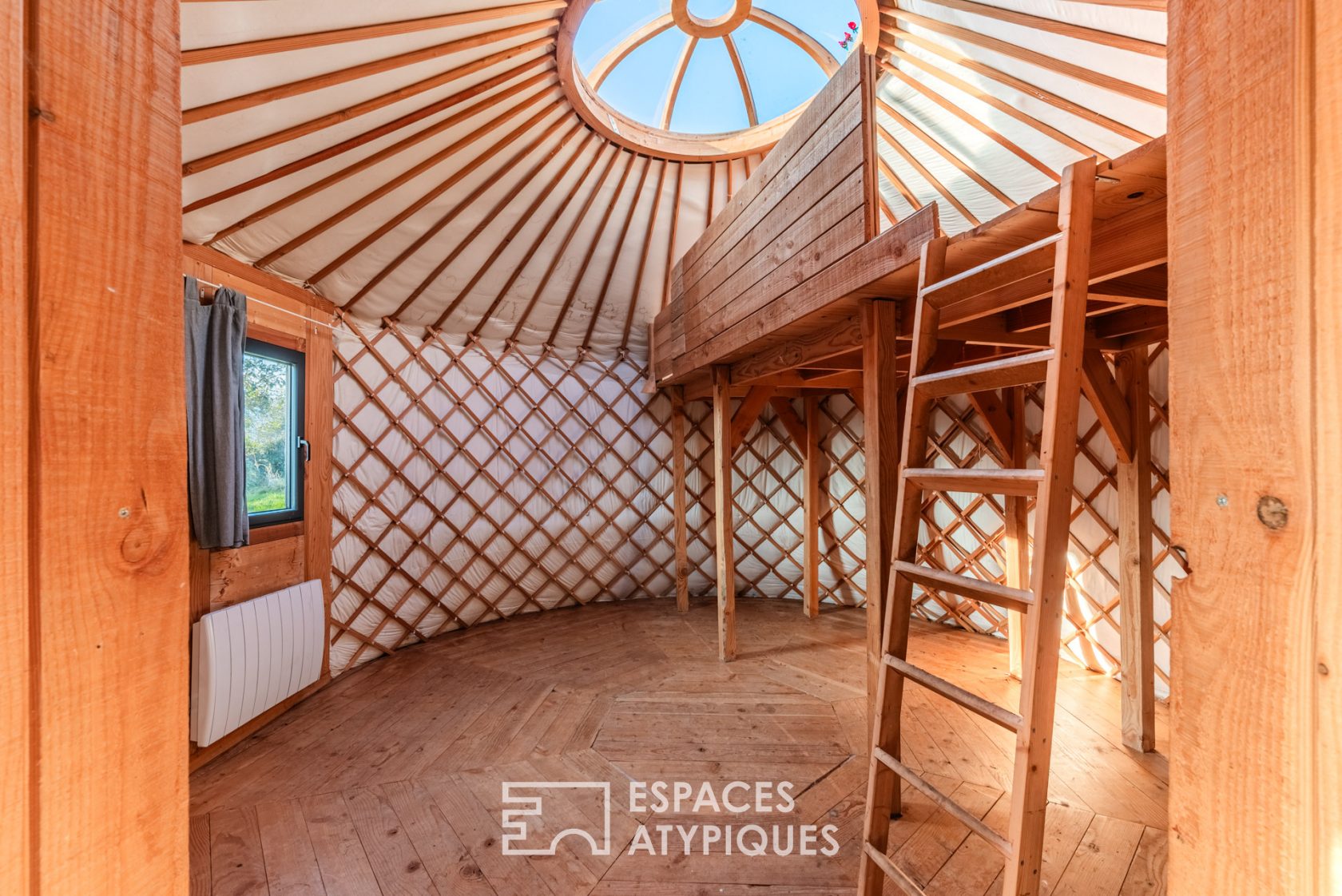 Chalet and yurts at the foot of the Vosges mountains