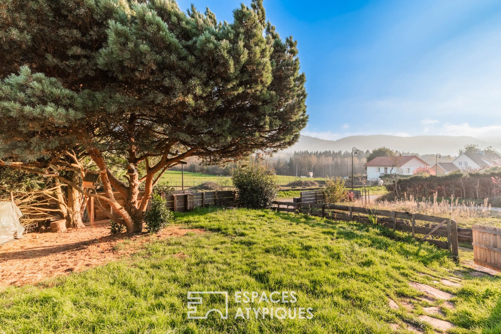 Chalet and yurts at the foot of the Vosges mountains