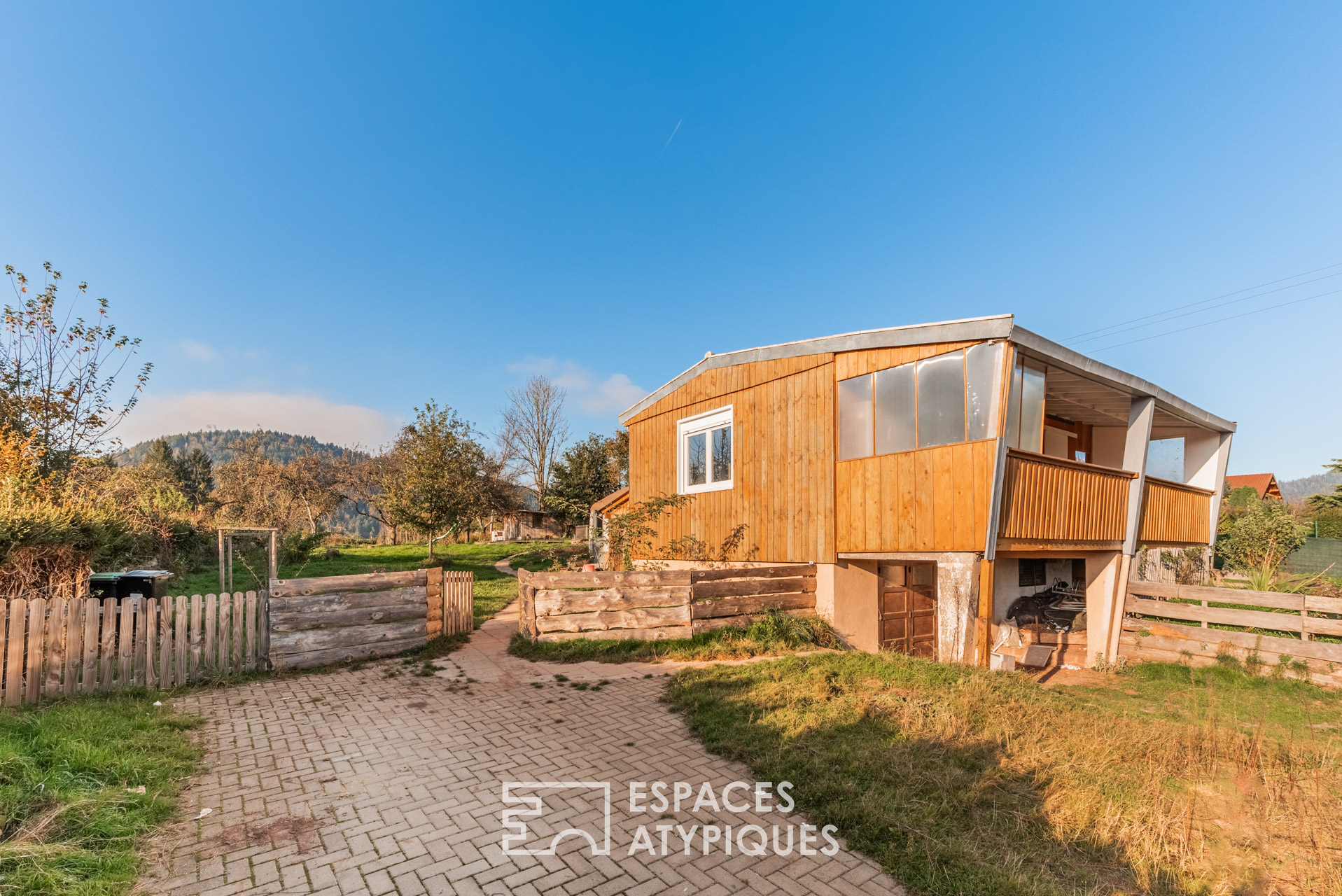 Chalet and yurts at the foot of the Vosges mountains