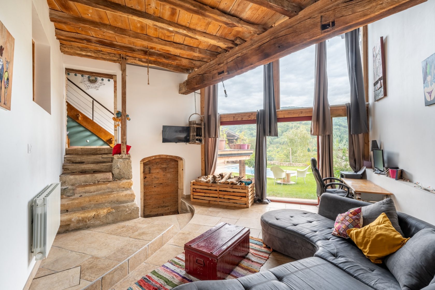 Stone house nestled in the heart of a Beaujolais hamlet