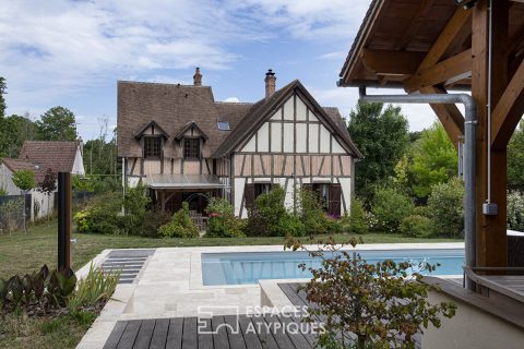 Au coeur de la Sologne, maison d’architecte avec colombages et briques