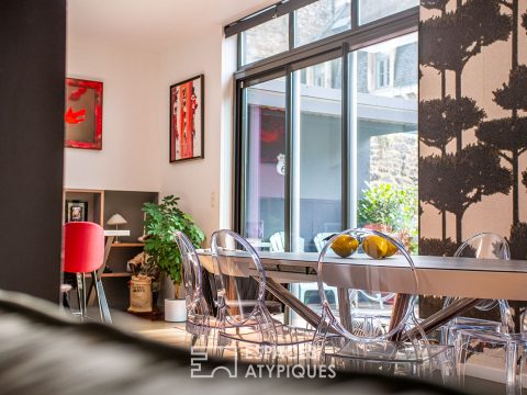 Élégant loft d’architecte et sa terrasse en centre-ville de Dinan