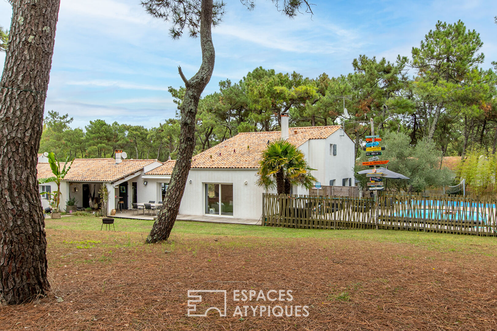 Beautiful seaside house surrounded by pine trees