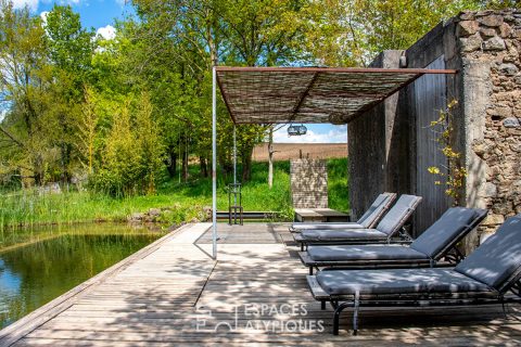 Authentique propriété avec piscine naturelle et lodge au coeur de la campagne