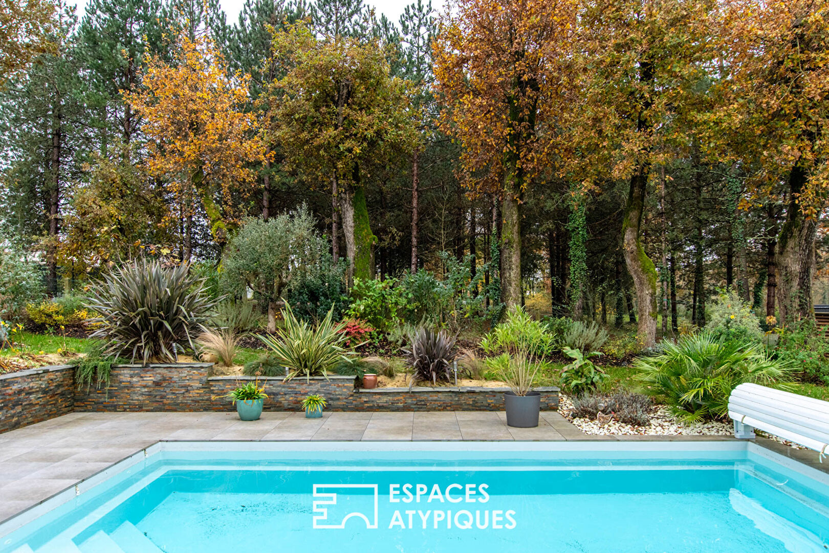 Maison contemporaine avec piscine au coeur de la nature