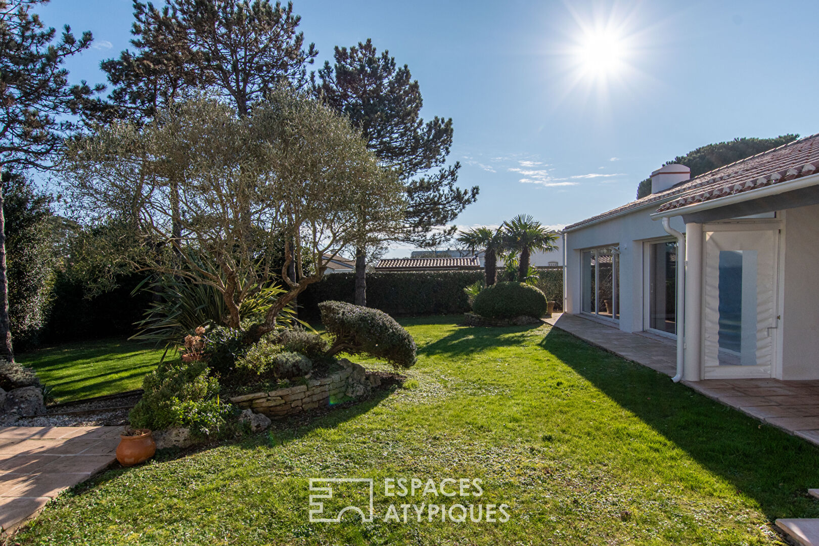 Architect’s house with garden and swimming pool near the ocean