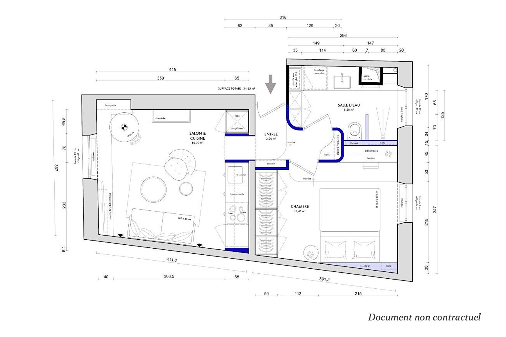 Appartement rénové par architecte à Montmartre